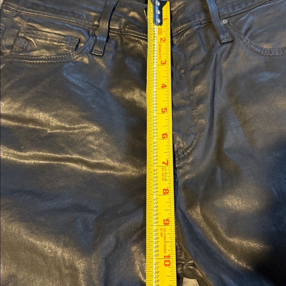 AG Women's Farrah Ankle High-Rise Skinny Leatherette Super Black Jeans Sz 26 - Picture 10 of 12